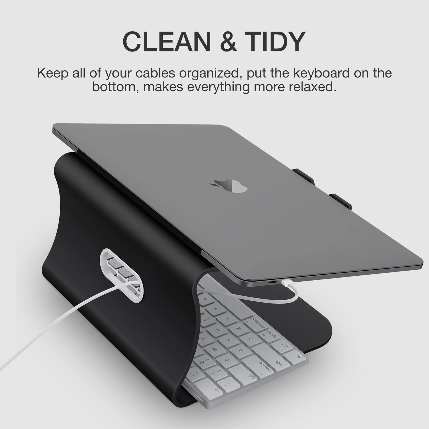 BESTAND Aluminiowy Stojak Podkładka Na Laptopa MacBook Apple Czarny — miniatura 3