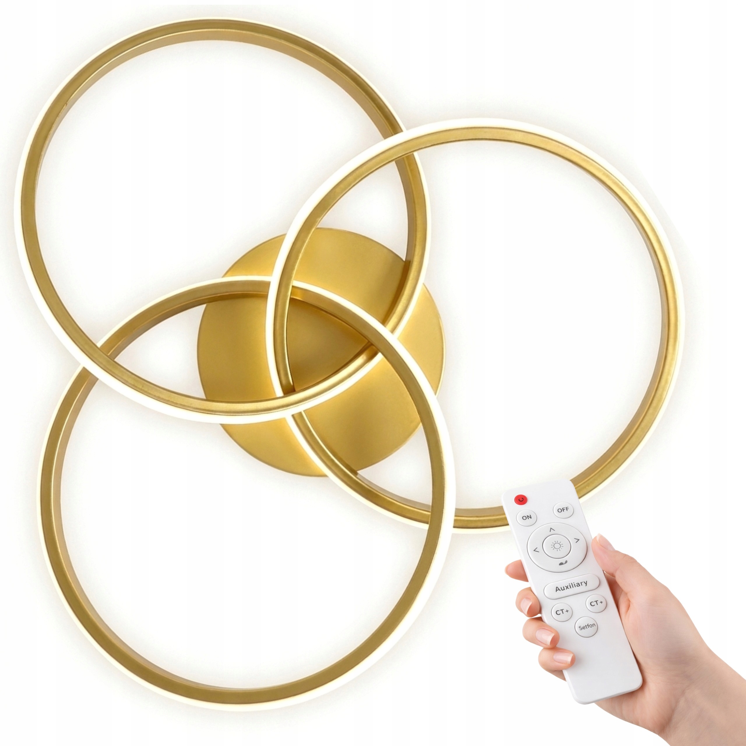 Stropní Svítidlo Zlatá Stropní Svítidlo 55 CM S Dálkovým Ovládáním A 3 Barvami Led Do Obývacího Pokoje