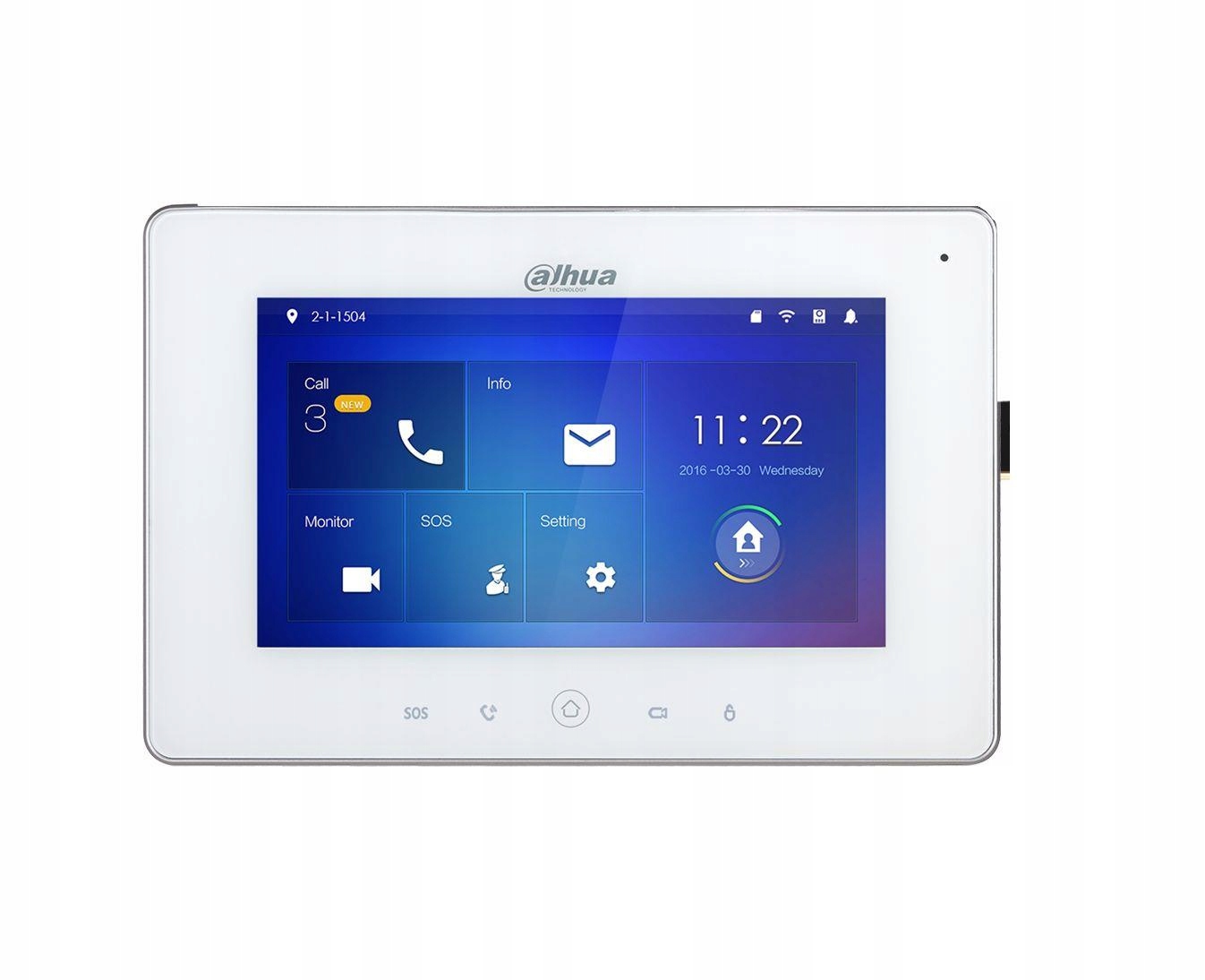 Unifon Dahua VTH5221DW-S2 dotykowy 7” PoE WiFi 1024x600px microSD Linux