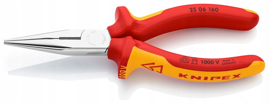 Půlkulaté Štípací Kleště Rovné, Izolované, 160 MM