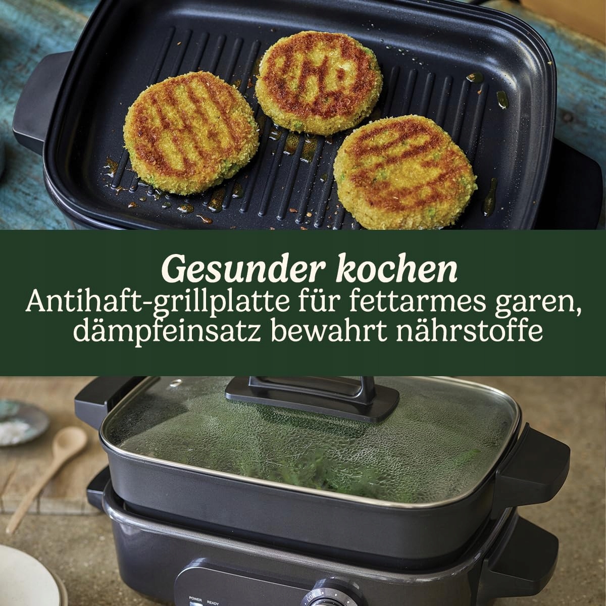CUISINART Multicooker 5w1 Grill Smażenie Gotowanie Na Parze Szary — miniatura 4