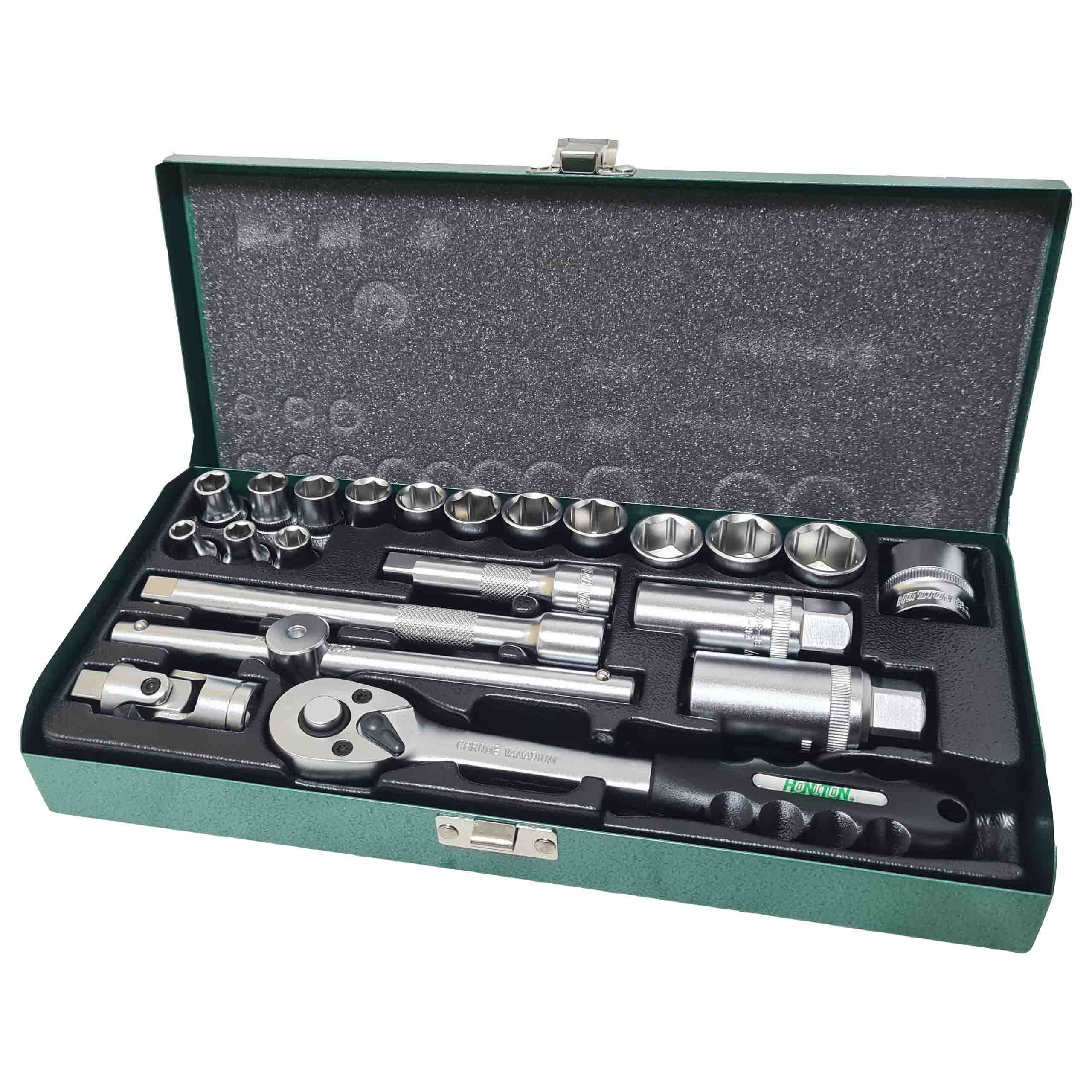 Zestaw Kluczy Nasadowych Honiton 3/8" 6-22MM 22 Elem. Grzechotka Przedłużki