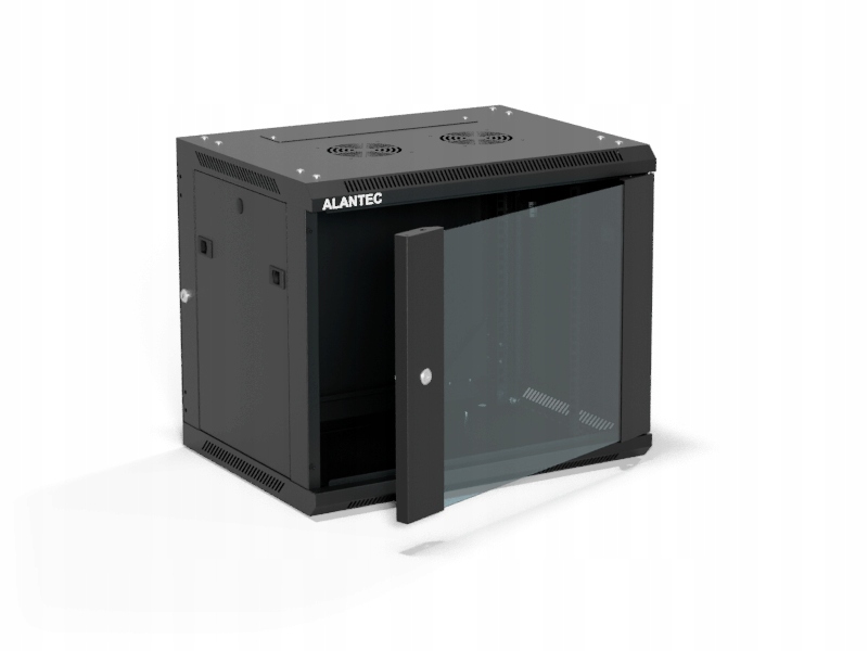 Skříň 19" 9U 600x450, jednokřídlé skleněné dveře, zadní kryt