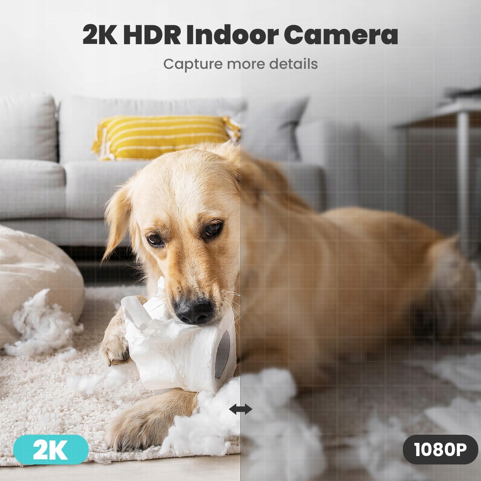 LITOKAM Kamera 2K Babyfon z Detekcją Ruchu Kamera 360° z Aplikacją — miniatura 3