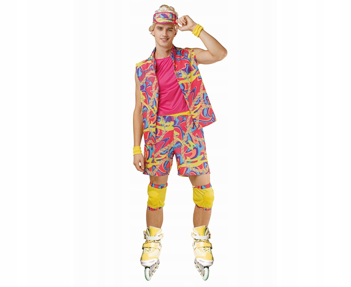 Kostým pro dospělé Kolečkové brusle 80. léta Retro Neon Party vel