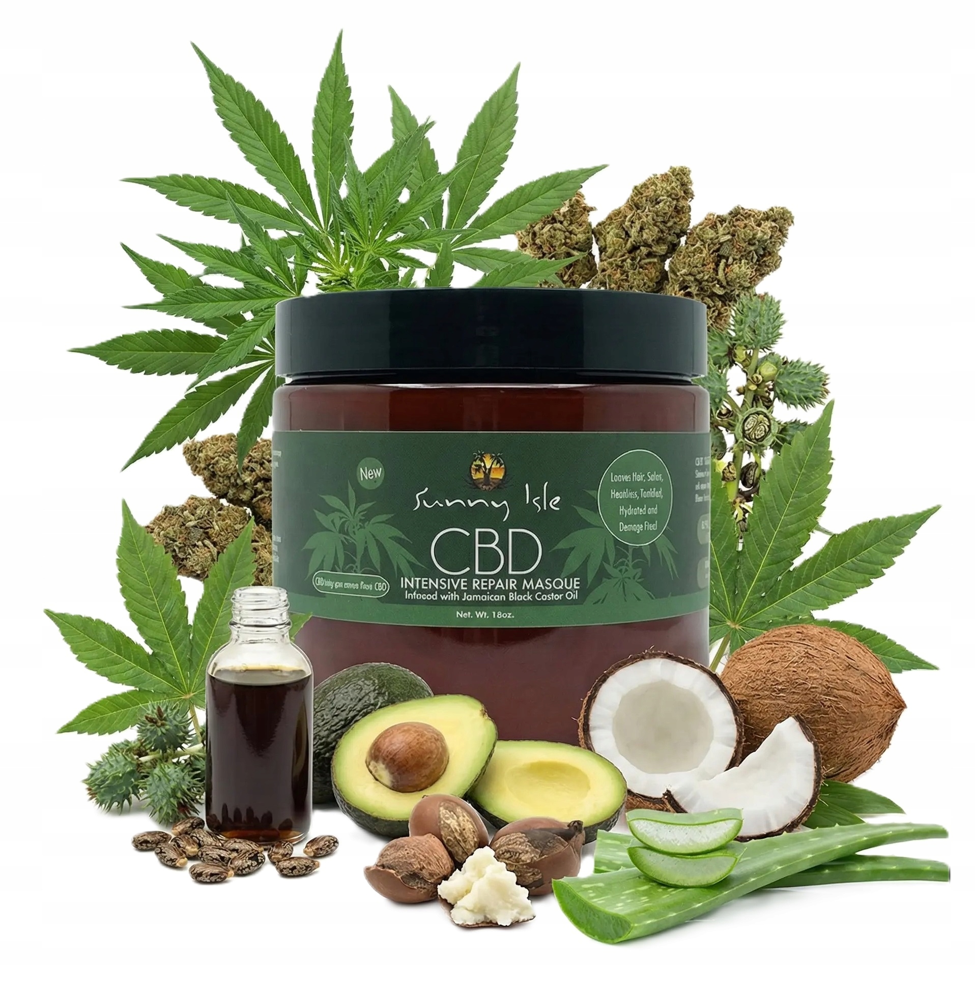 Sunny Isle Cbd konopná maska na vlasy 473 ml