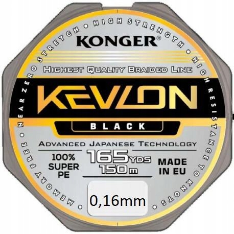 Konger Plecionka Kevlon Black 150m 0,16mm