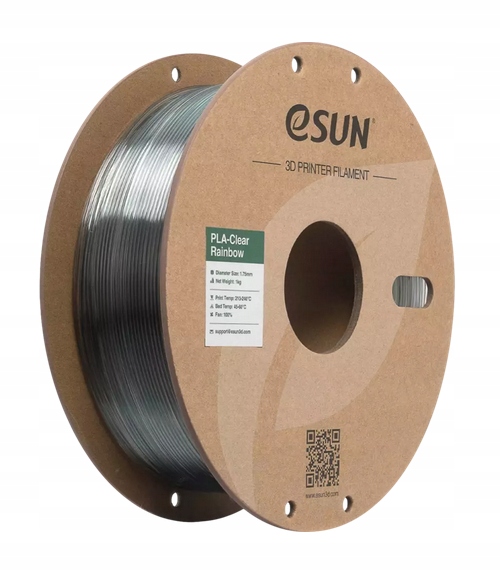 Filament eSUN PLA-Clear Tęczowy Fioletowy Niebieski Szary 1KG