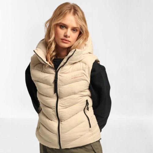 Superdry Béžová Vesta Kapuce (36)
