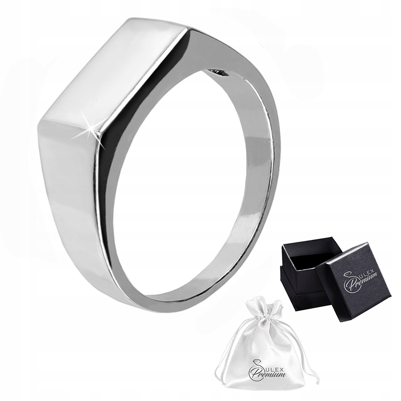 Stříbrný prsten ryzost 925 Elegantní pánský leštěný prsten Gravírování velikost 26