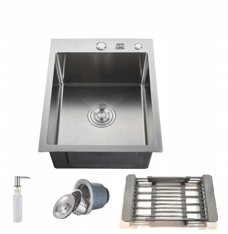 

Zlewozmywak 40x50 Satyna Inox+Dozownik+Ociekarka