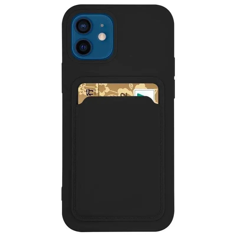 Card Case silikonowe etui portfel z kieszonką na kartę dokumenty do A72