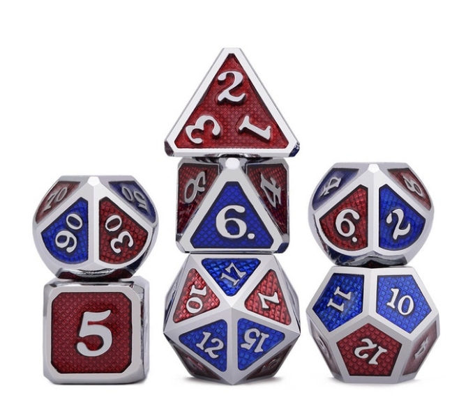 HARLEQUIN ZESTAW 7 METALOWYCH KOŚCI RPG