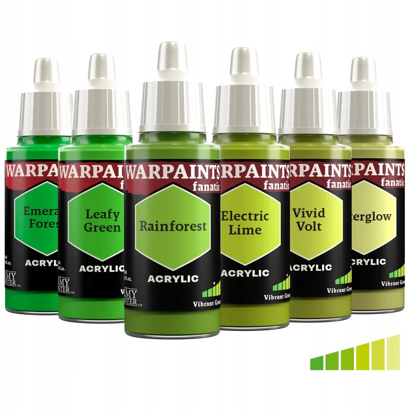 Flexible Triad: Vibrant Greens, Warpaints Fanatic, The Army Painter, 6x18ml