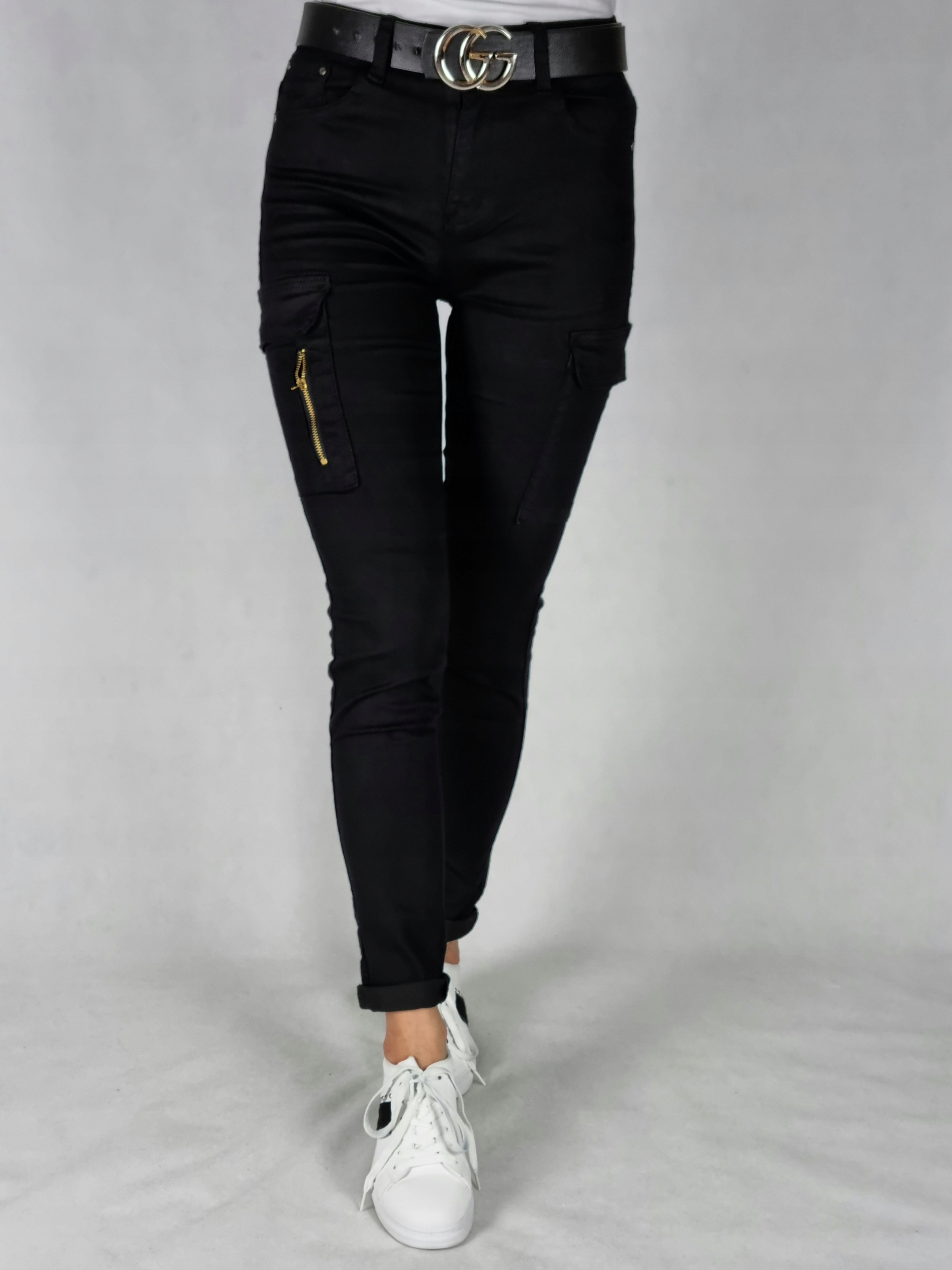 SPODNIE BOJÓWKI CZARNE PLUS SIZE ROZMIAR 42/XL Rozmiar 42