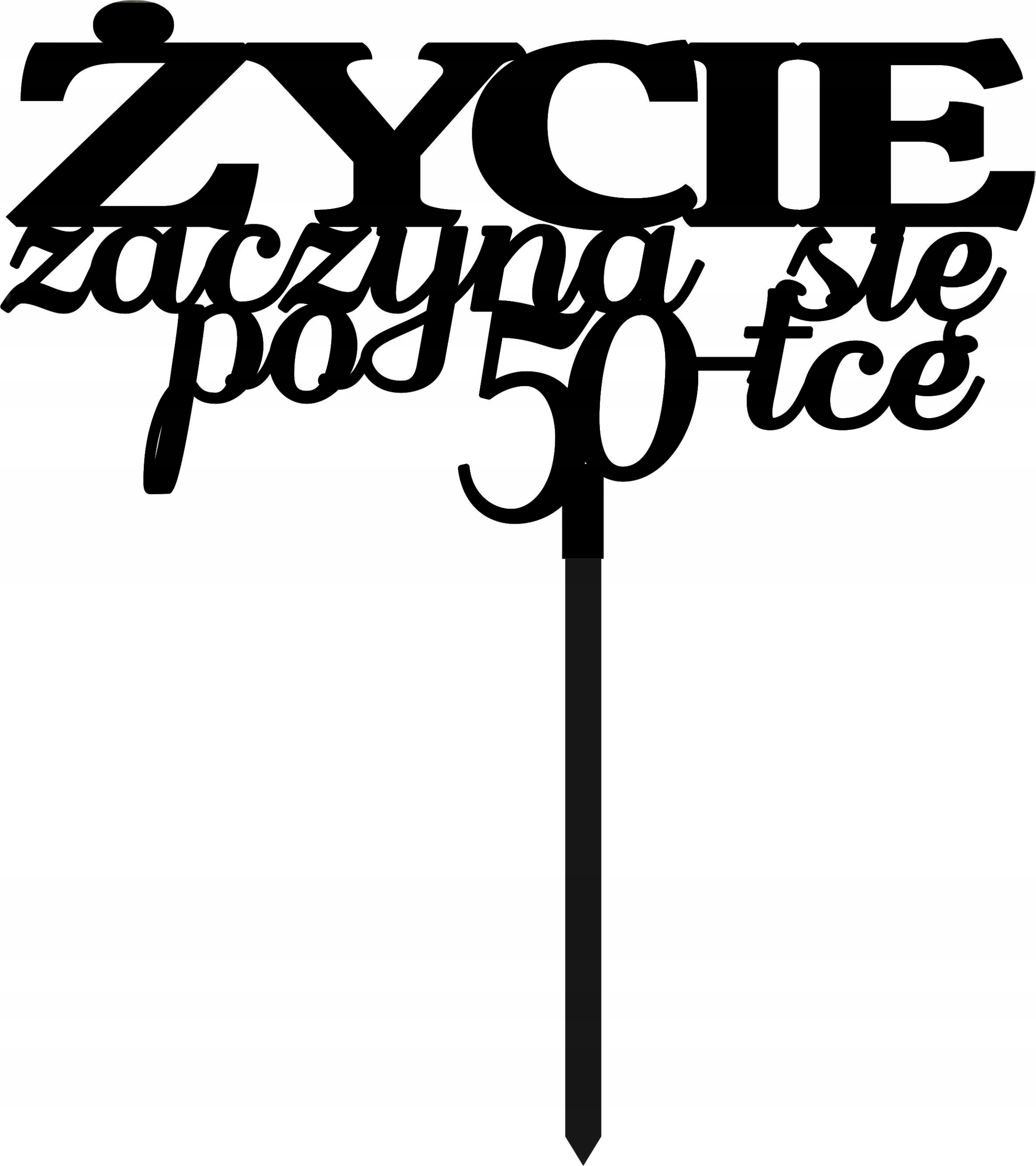 

Czarny Topper Na Tort Życie Zaczyna Się Po 50 Eko