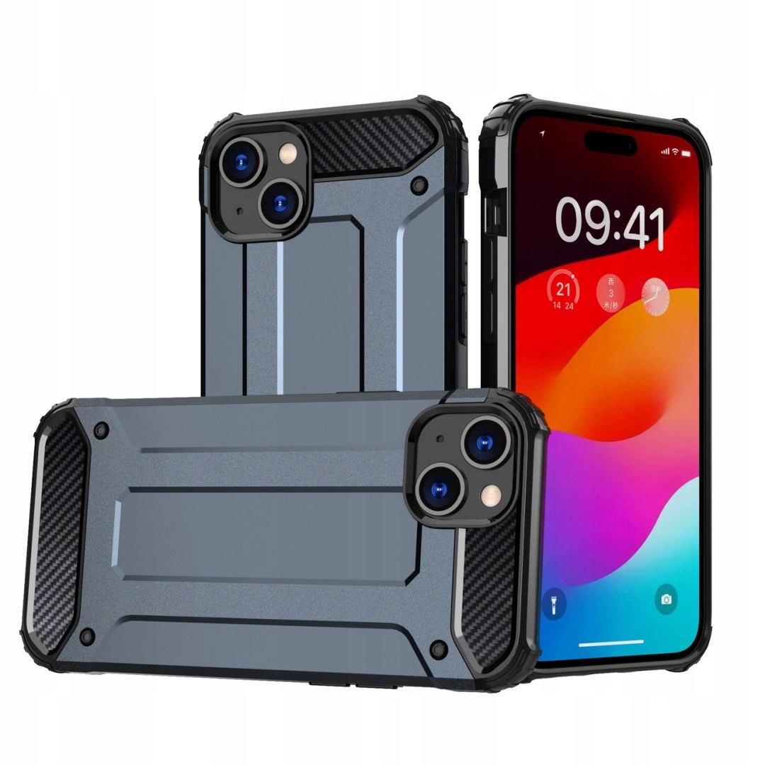 Pancerne etui do iPhone 15 Plus Hybrid Armor niebieskie