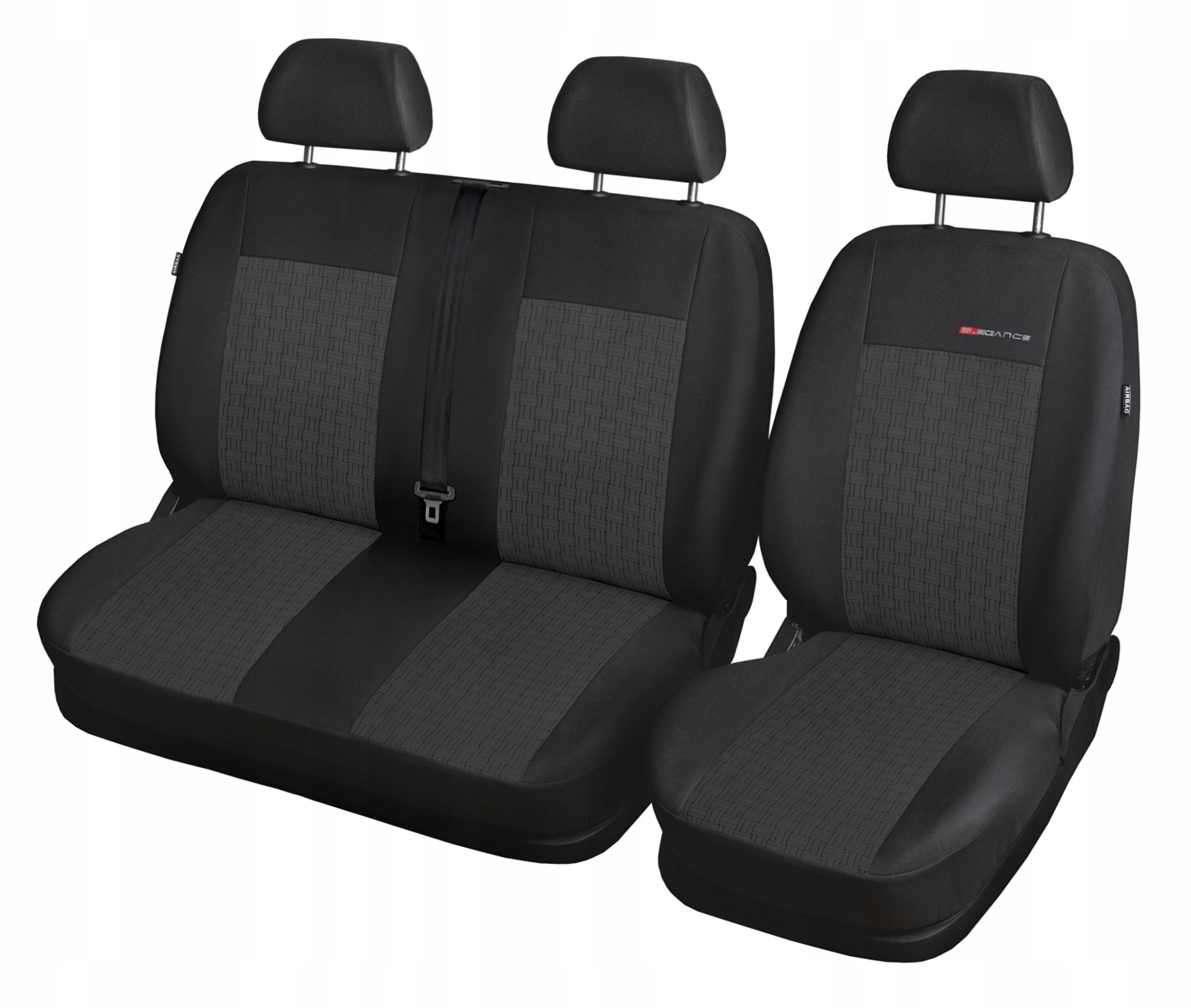 POKROWCE SAMOCHODOWE NA SIEDZENIA DO FORD TRANSIT CUSTOM 2+1 OD 2012-2023r