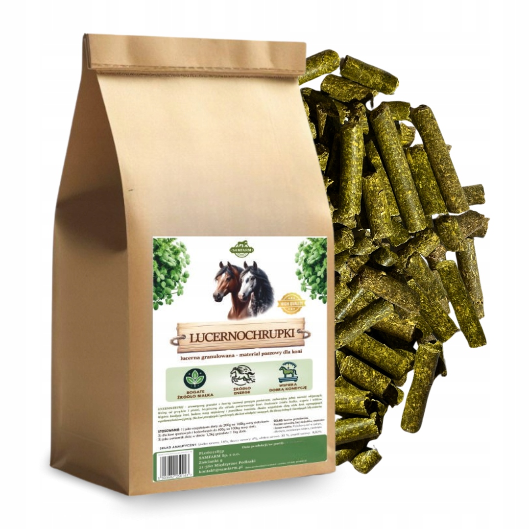 Lucerna granulowana dla koni 10kg Samfarm