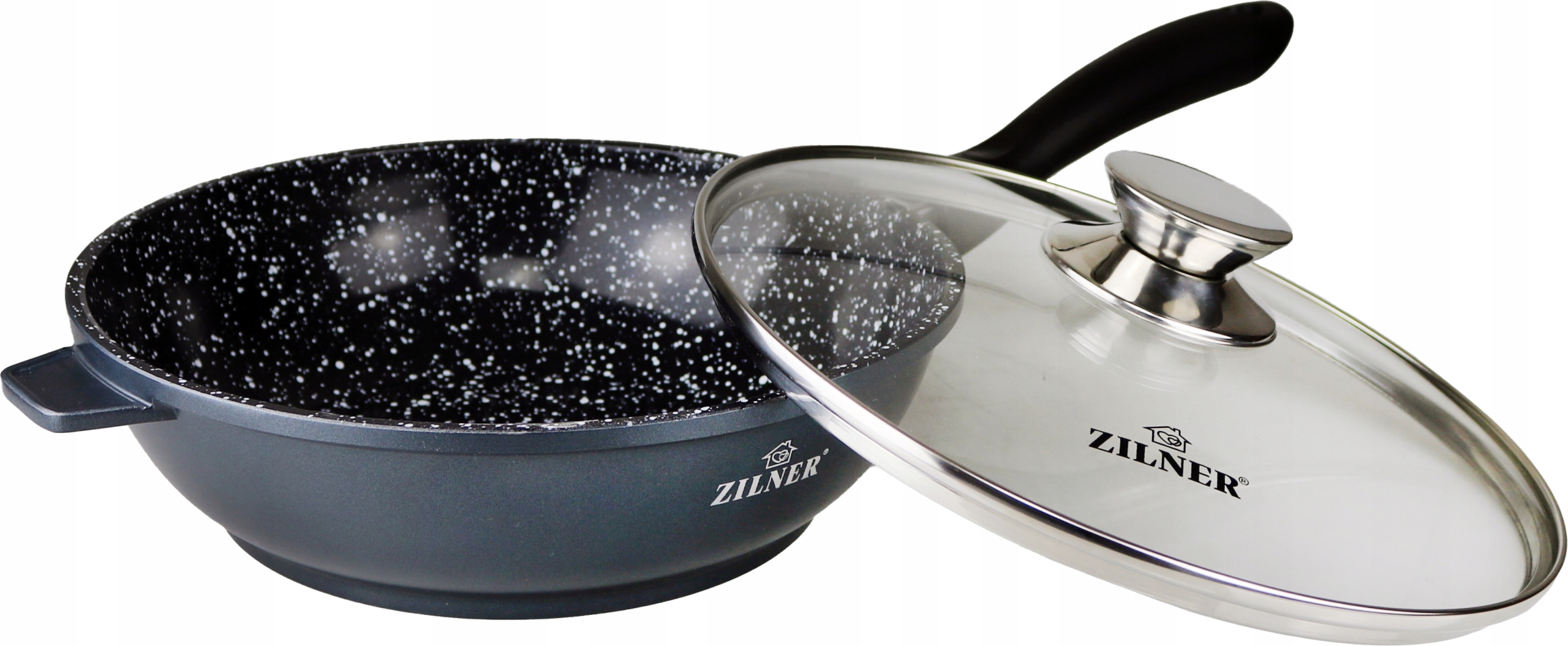 

Głęboka Patelnia Marmurkowa z Pokrywką 24cm Zilner