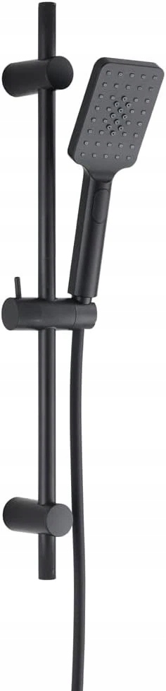 Aqbau černý sprchový set s čtvercovou hlavicí a sprchovou hadicí