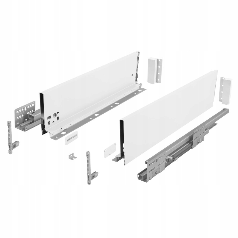 Szuflada Hafele Matrix S Slim 3D biała 500 mm średnia H135 cichy domyk 35kg
