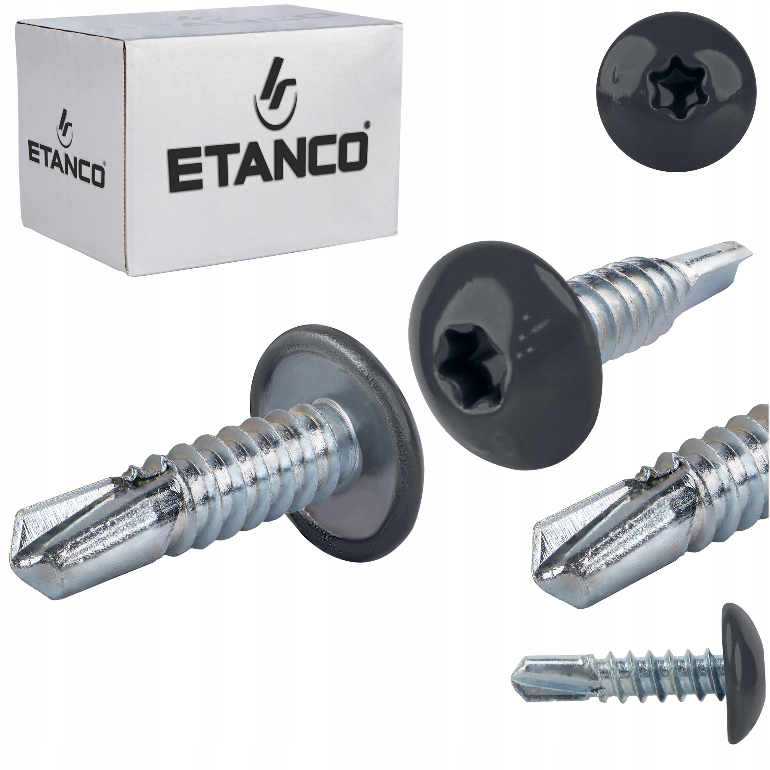 Wkręty do metalu Torx 3mm 4,8x19 mm Ral 7016 500 szt. Etanco GT3 Ph