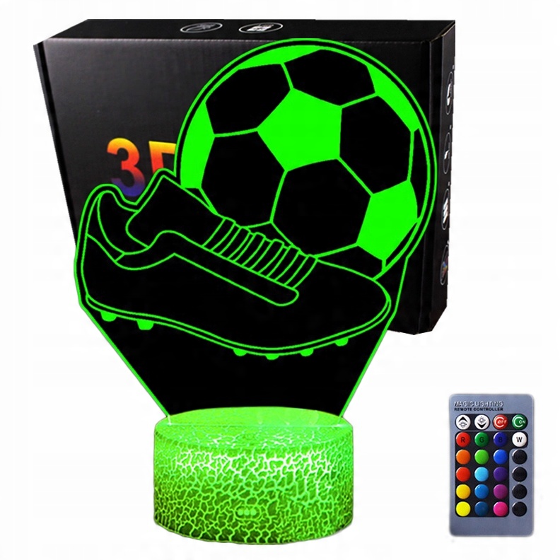 

Lampka nocna 3d led usb piłka nożna korki