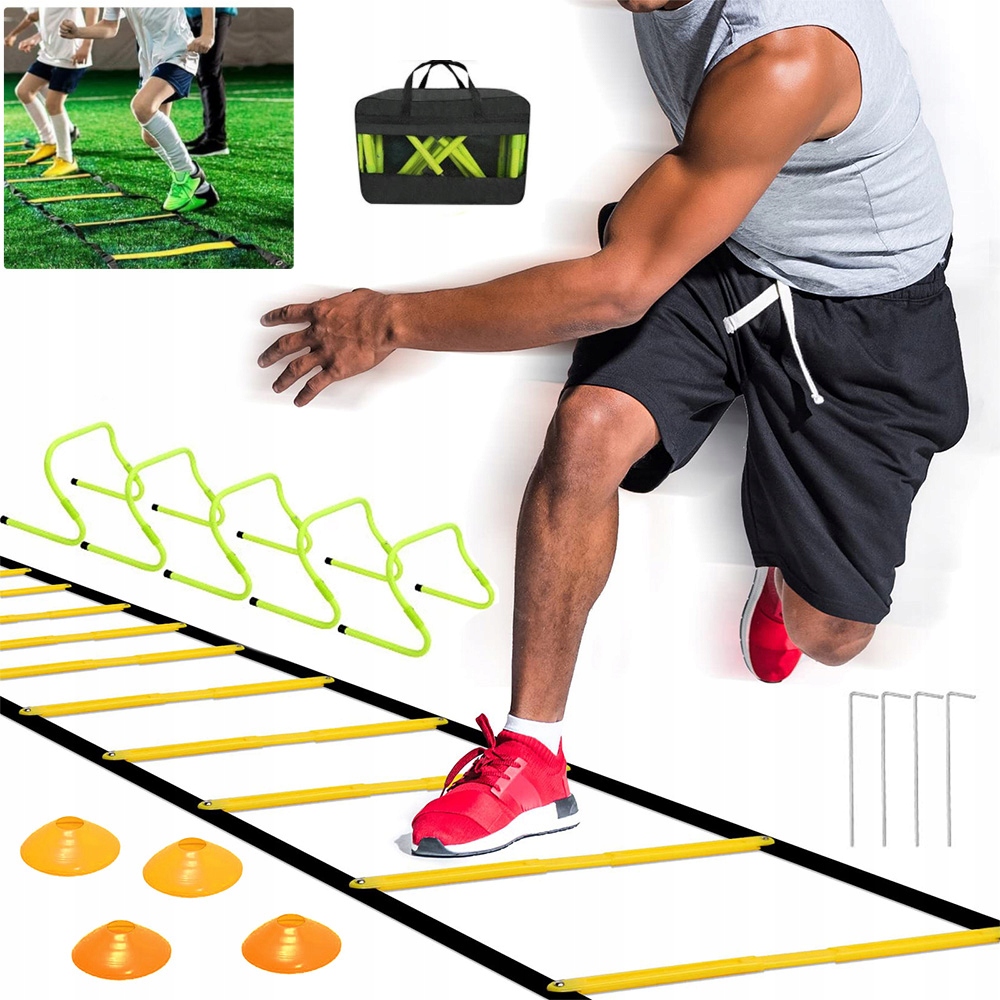 Fotbalový set tréninkový fotbalový žebřík trenažér kuželky