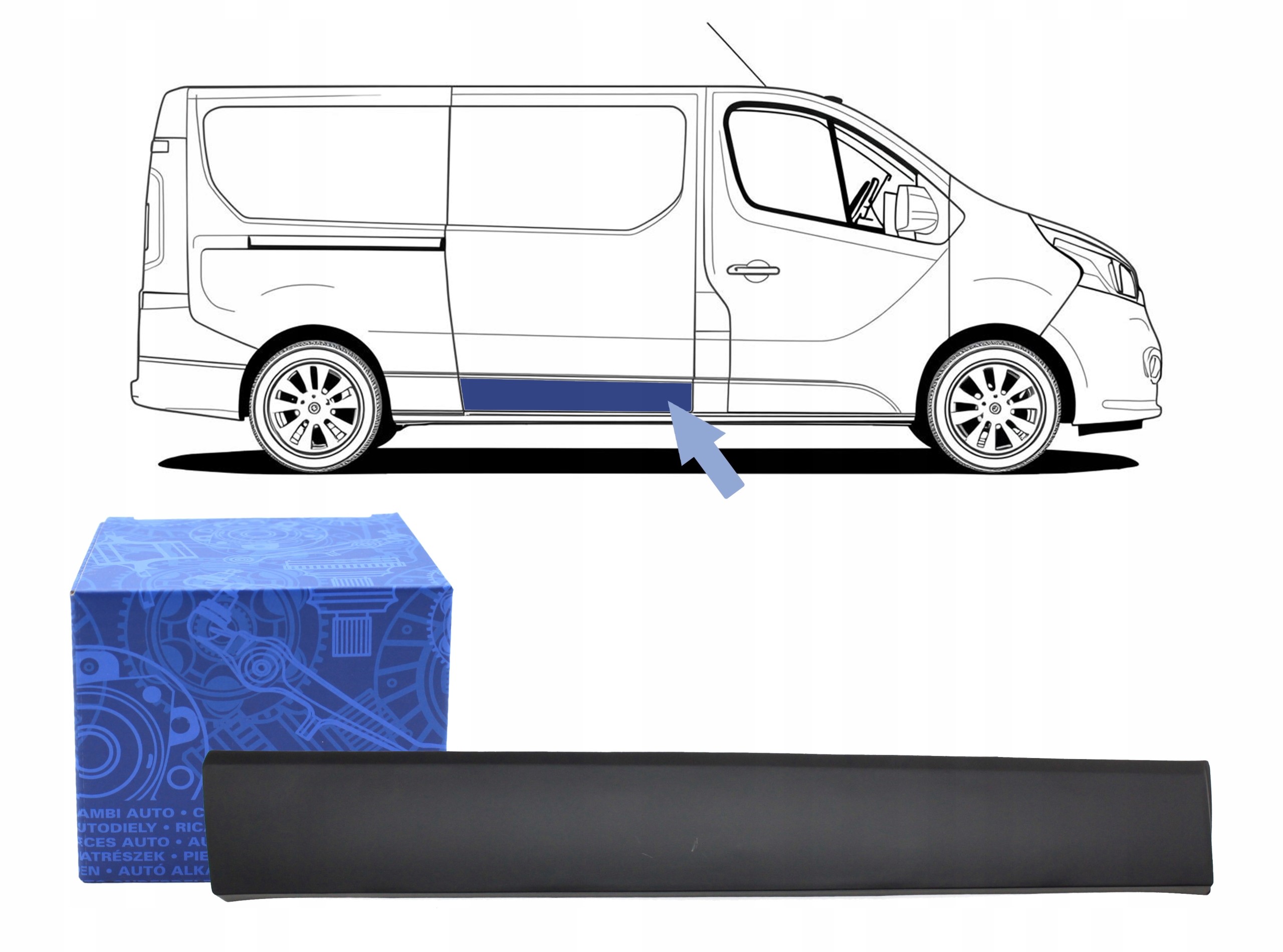 Ozdobná Lišta Pravá Černá Fiat Talento Nissan NV300 Opel Vivaro
