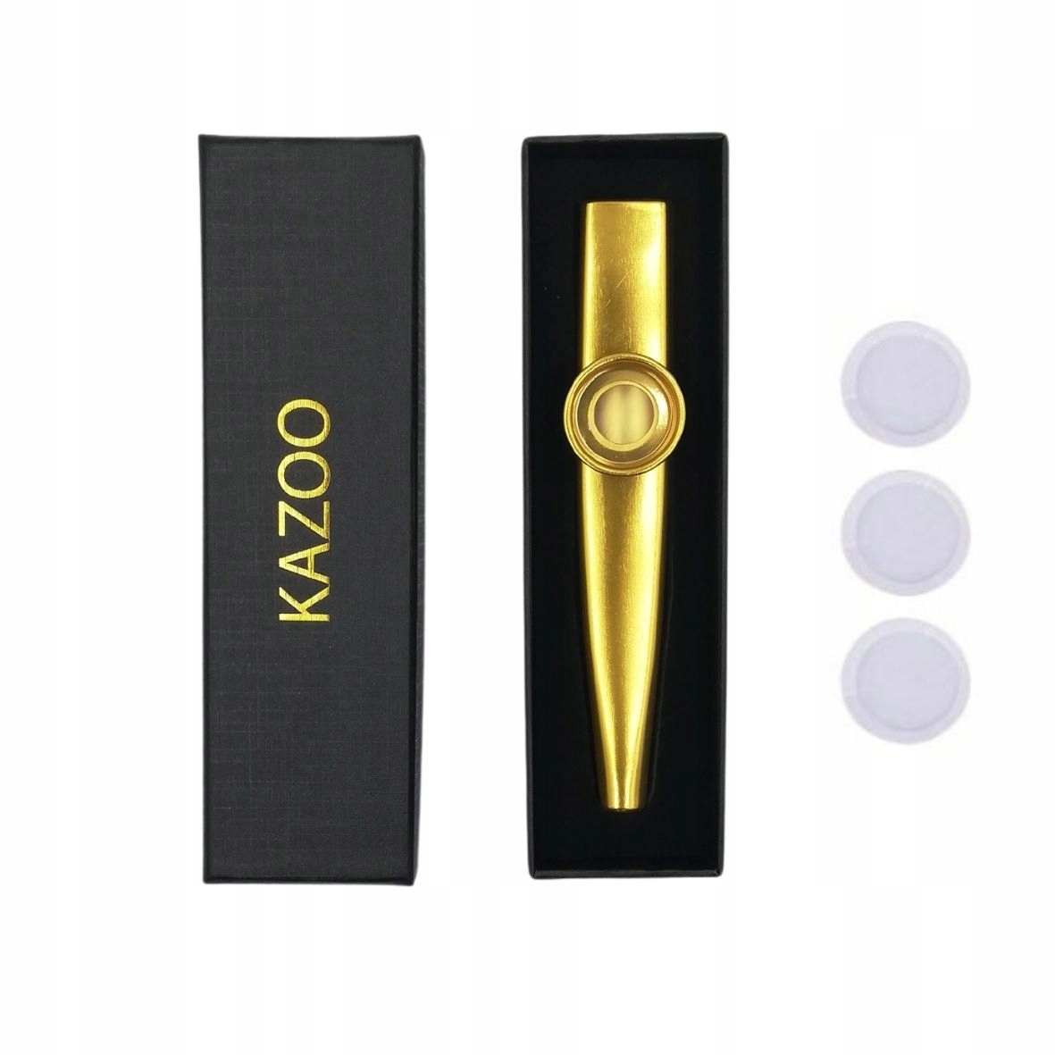 

Złote Kazoo Futerał etui membrany Gratis, metalowe