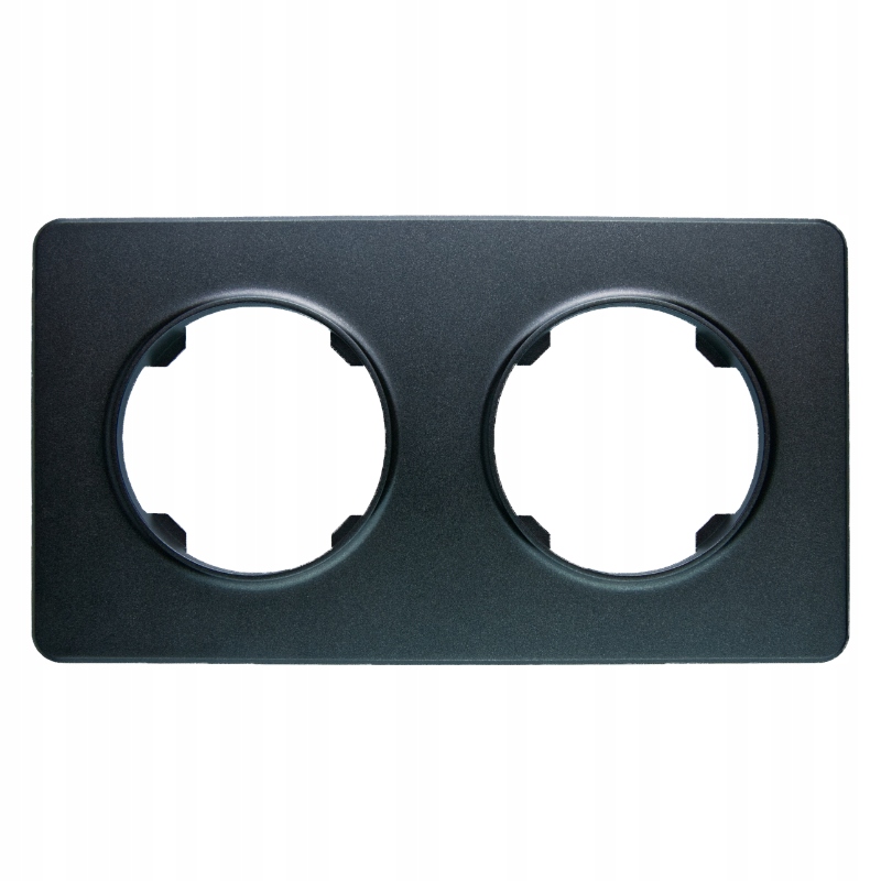 

Ramka podwójna plastikowa Czarna Oval Electromalt