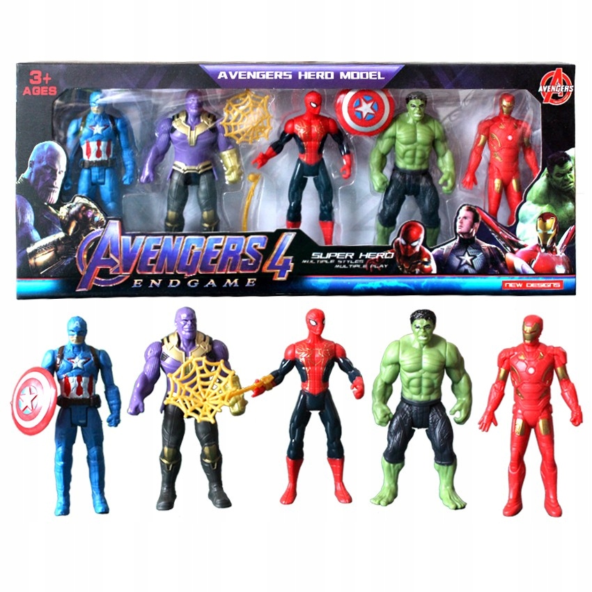 

Figurki Avengers Hulk Iron Spiderman Thanos 5 Szt