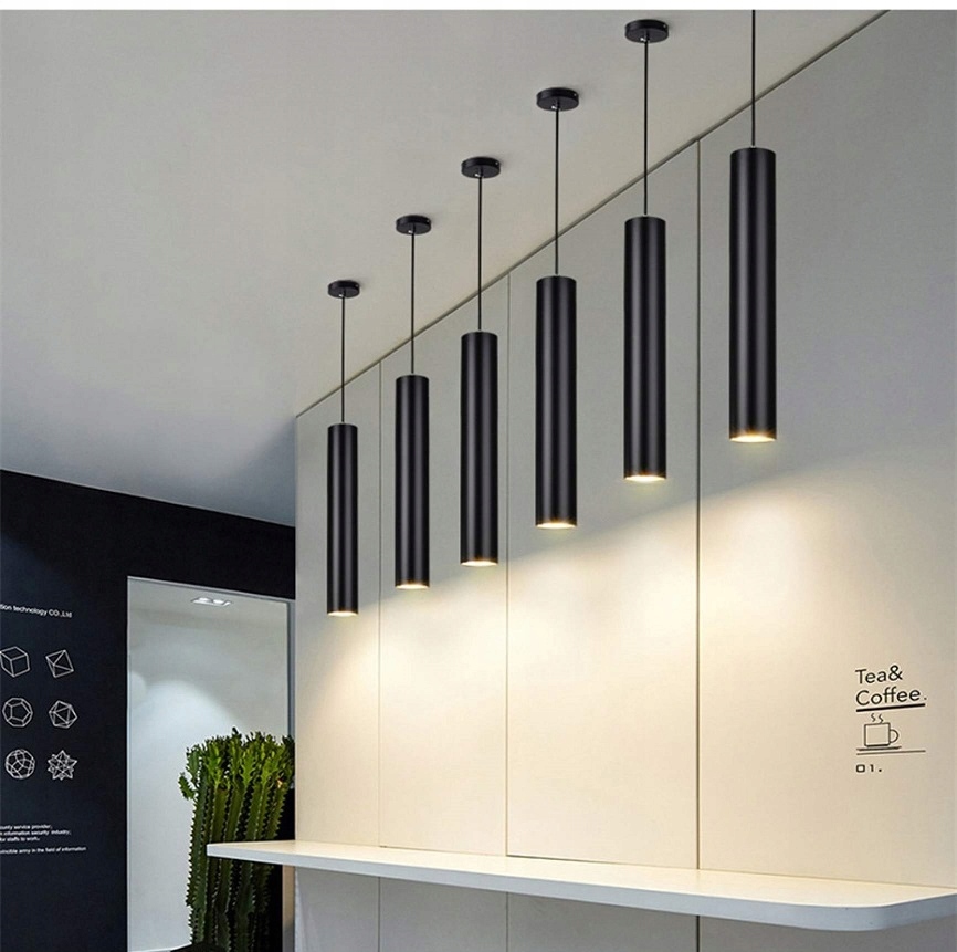 Lampa WISZĄCA TUBA ZWIS SOPEL WAHADŁO CZARNA Klasa efektywności energetycznej A