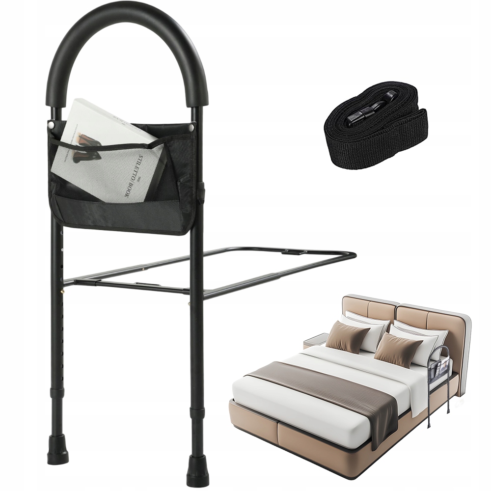 Łóżkowa Barierka Ochronna Z Regulacją 77-101CM I Paskiem 360CM