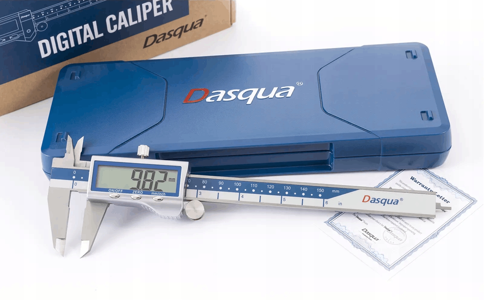 Digitální posuvné měřítko s kovovým pouzdrem 150 mm 0,01 mm 2115-2305 Dasqua