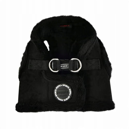 Levně Teplé kšandy/vesta Puppia Terry black velikost: XL