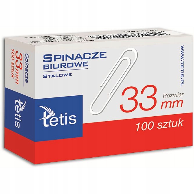 

Spinacze biurowe okrągłe 33MM tetis GS-140C
