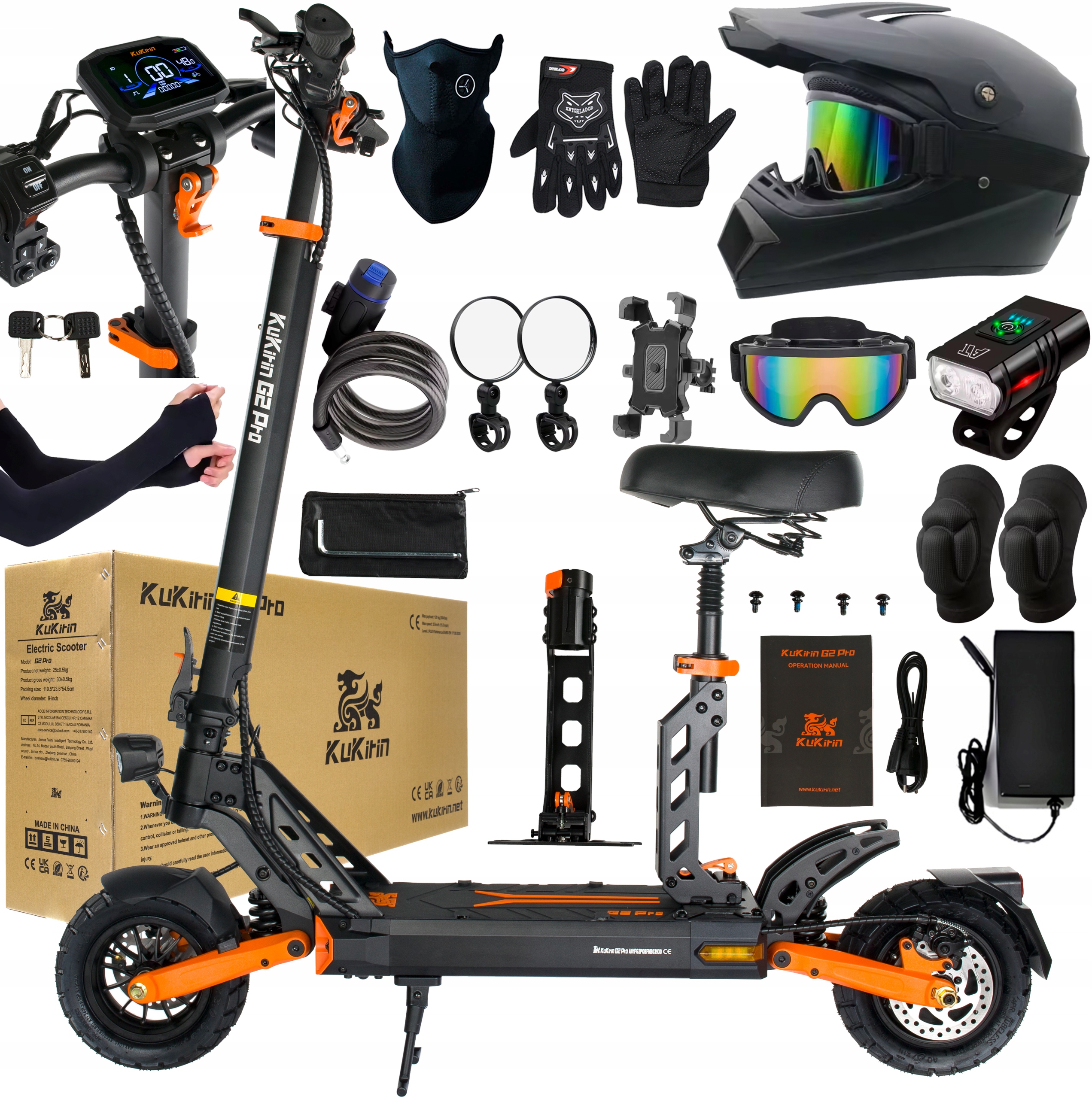 Elektrické skládací vozidlo KuKirin G2 Pro 1000W 48V 15.6AH 58KM+10 Dárek