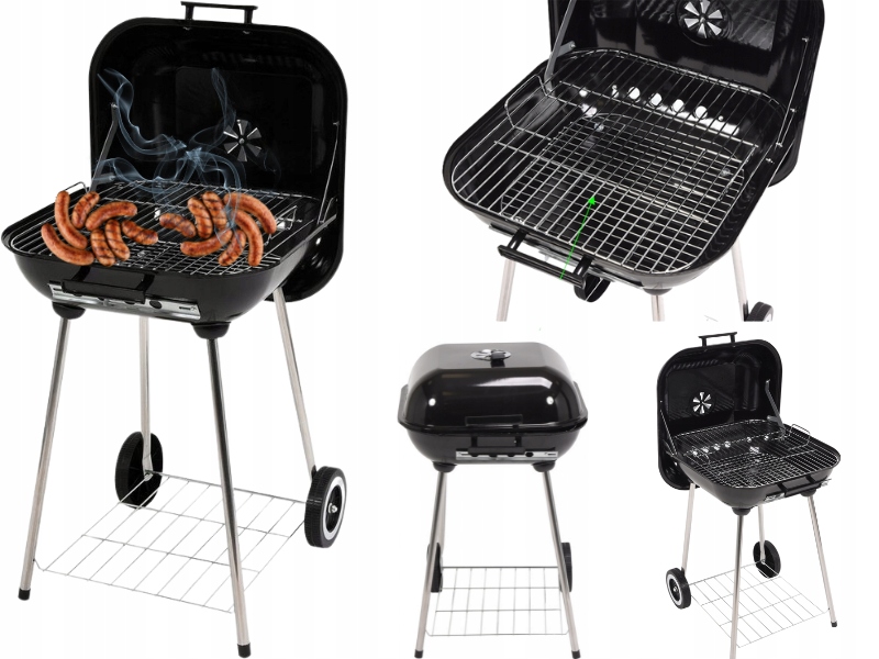 

Grill Ogrodowy Węglowy Pokrywa Ruszt 40x45cm Lund