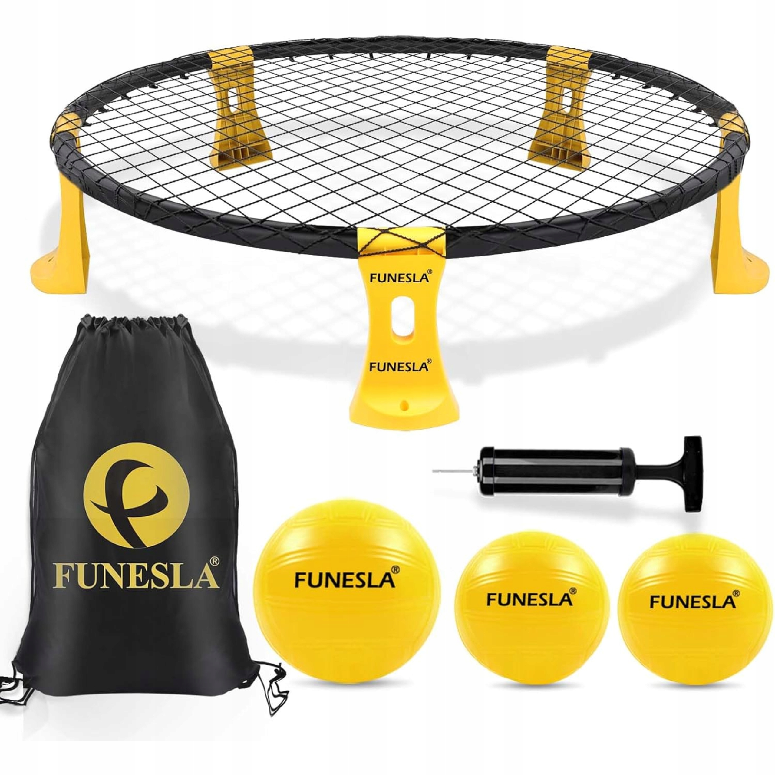 Gra Roundnet na zewnątrz,zestaw 3 piłek Zestaw do gry siatka treningowa