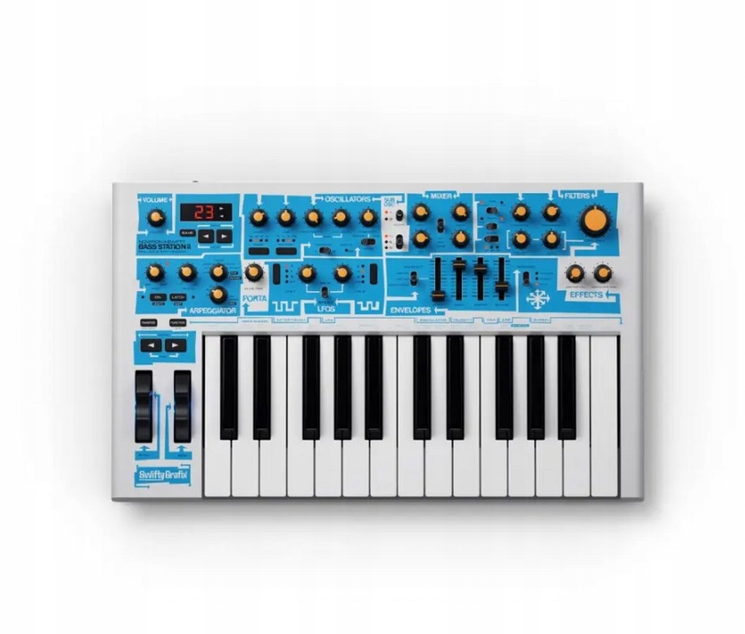 Novation Bass Station II Swifty Edition – Přísně limitovaná modrobílá barva