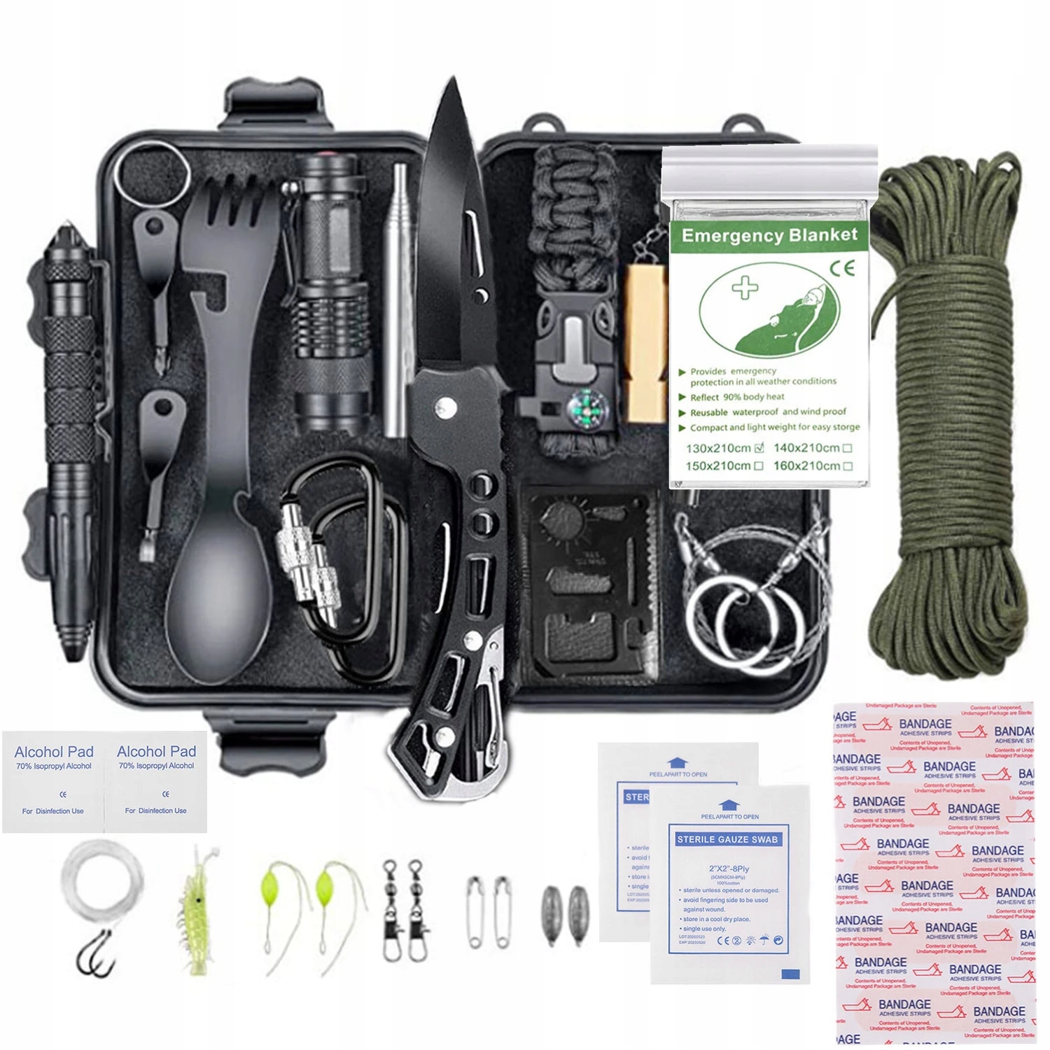 19 IN 1 Survival Kit Military Outdoor Multitool Professional Camping