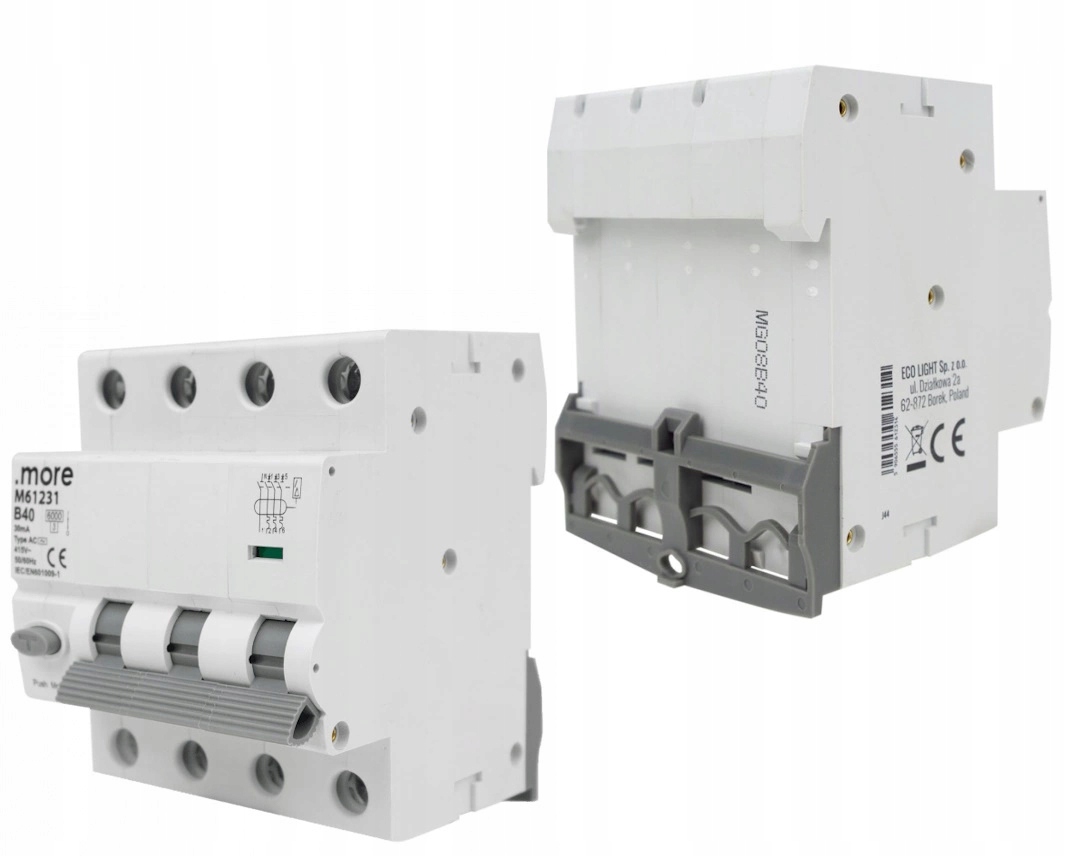 Diferenciální proudový spínač s nadproudovým členem 4P B 40A 30mA typ Ac IP20