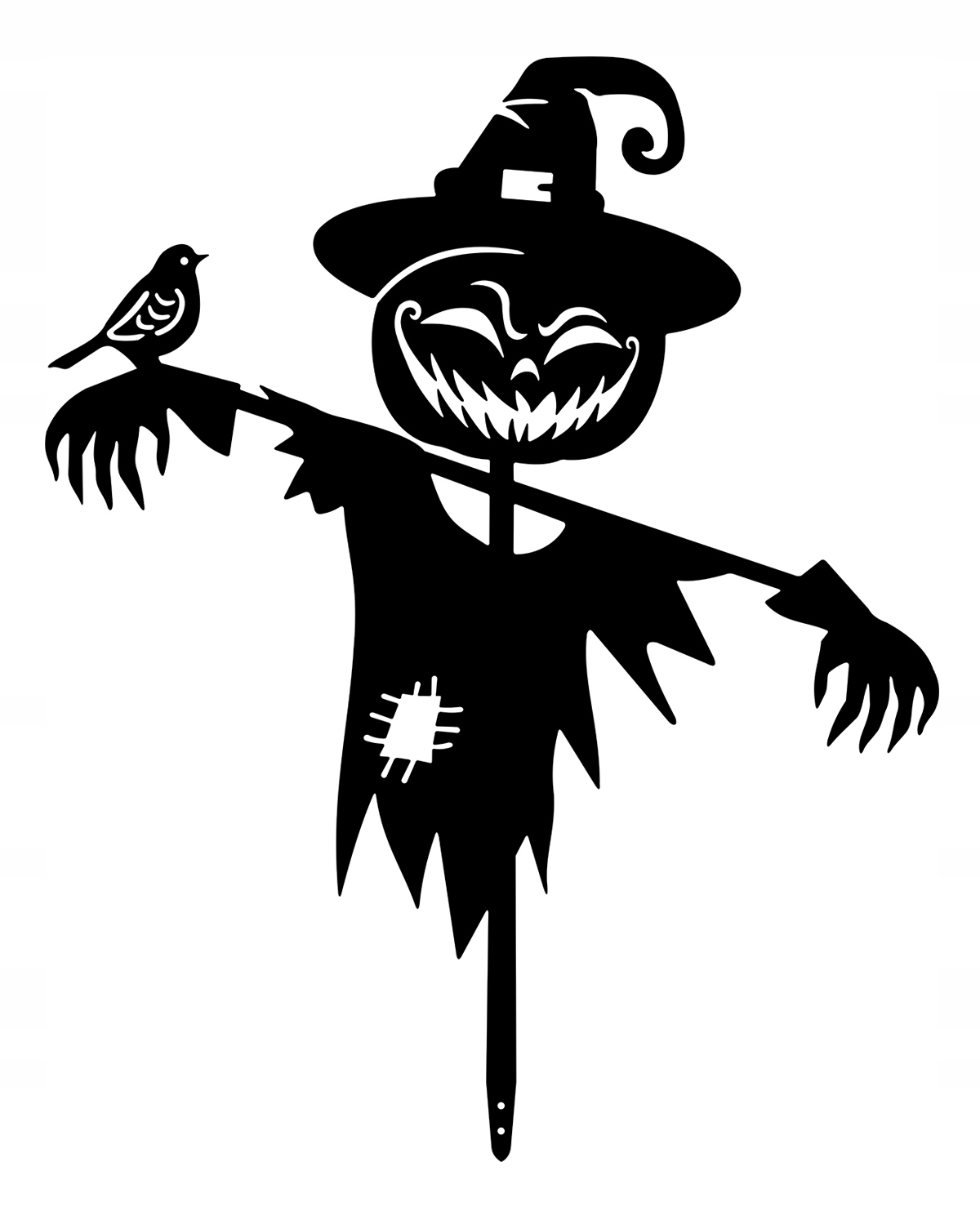 Kovová Dekorace Velký Strašák Strach Odstrašovač Ocel 60 cm