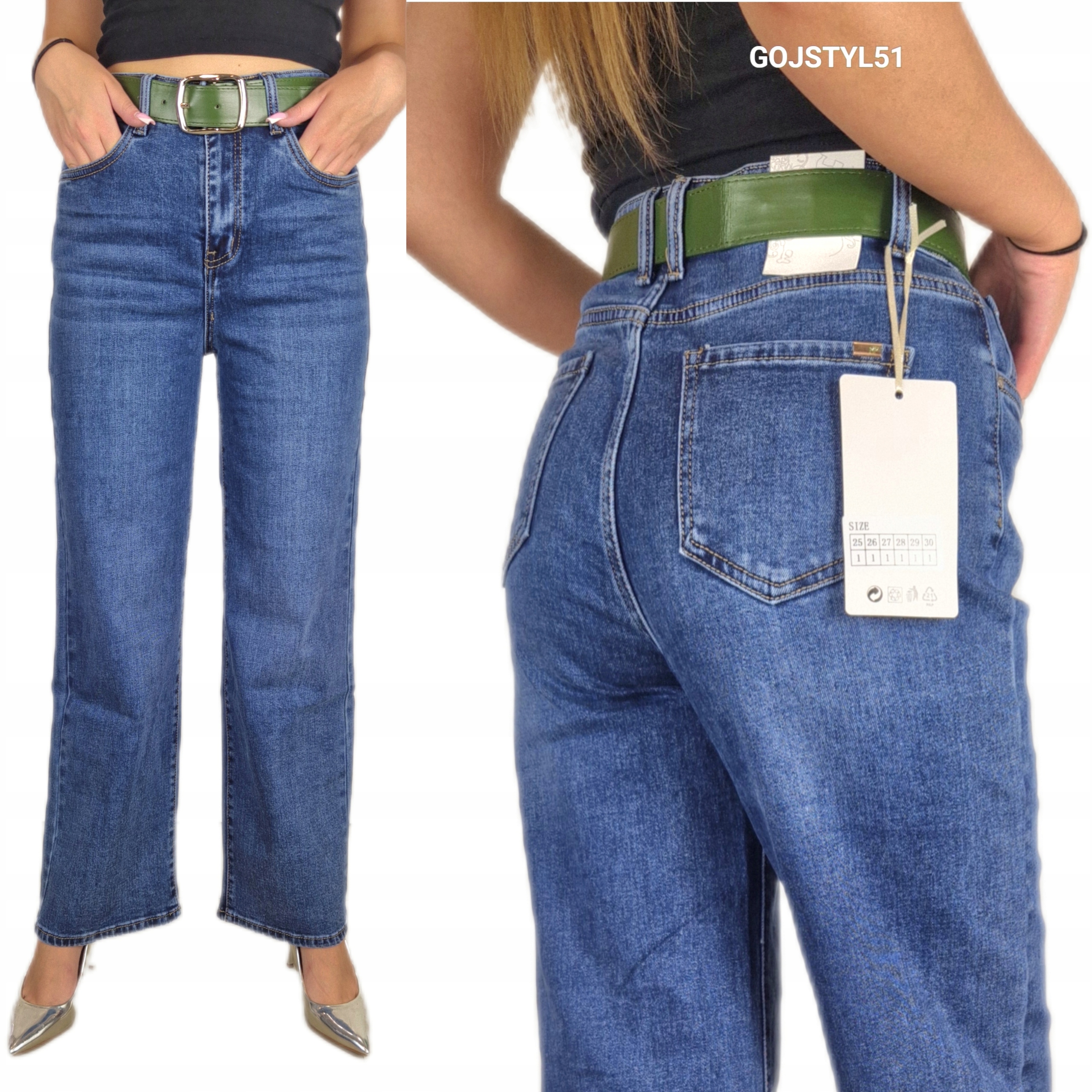 Dámské elastické džínové kalhoty s jednoduchou nohavicí