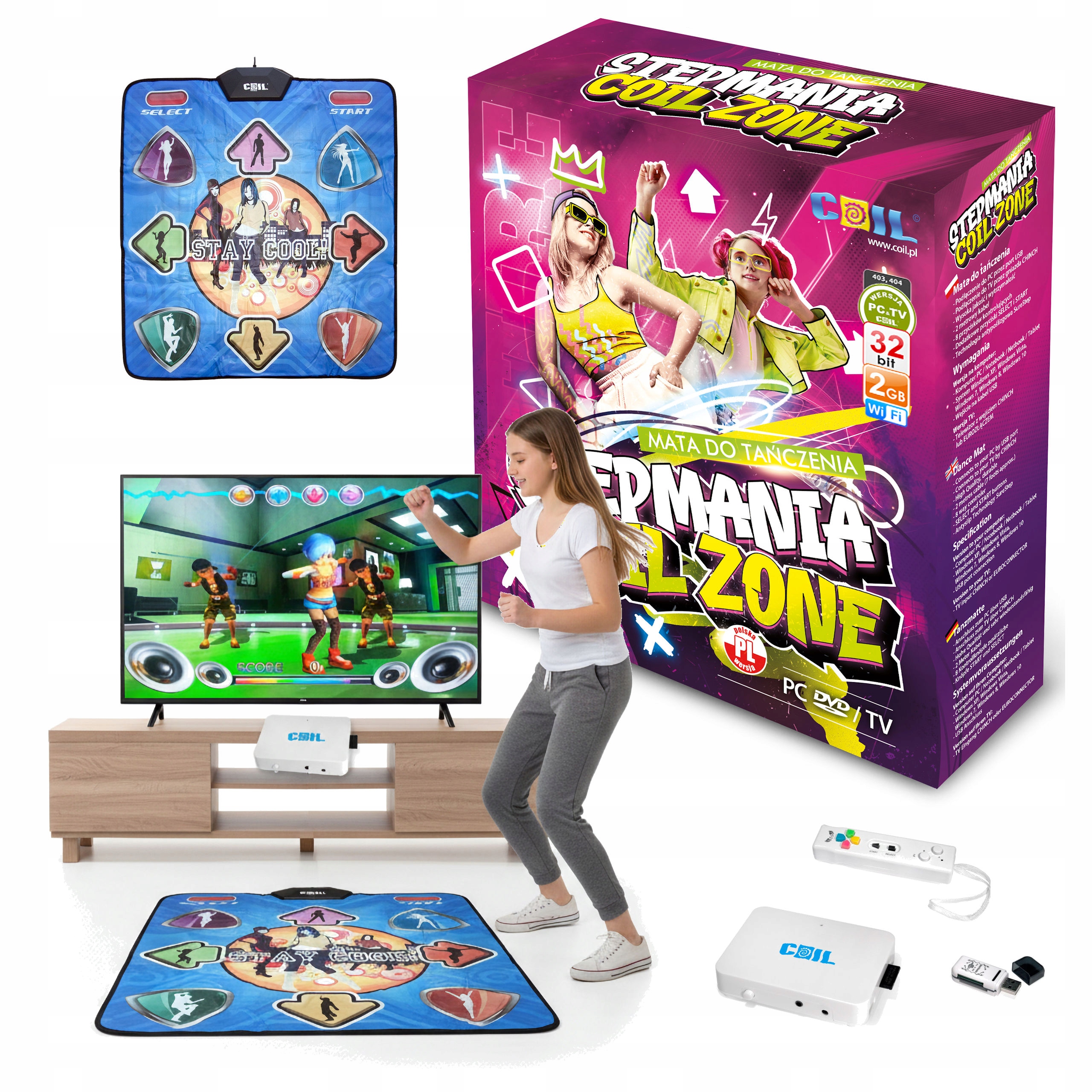 Mata Muzyczna Do Tańczenia Taneczna Dla Dzieci Wifi Hdmi 6W1 Tv+pc Coil