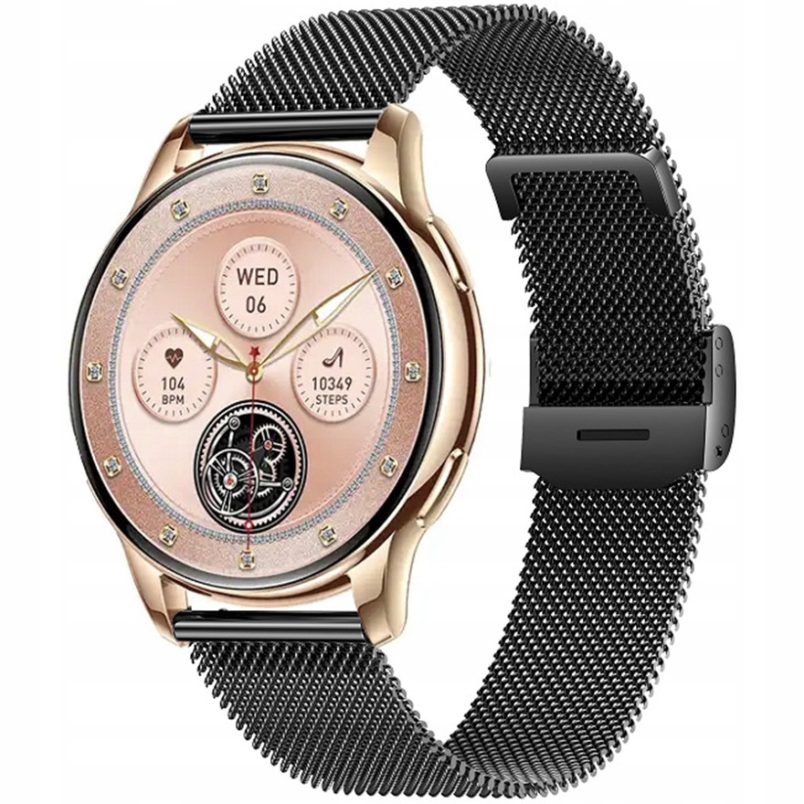 Chytré Hodinky Dámské Hagen HB13.110.144, černý náramek