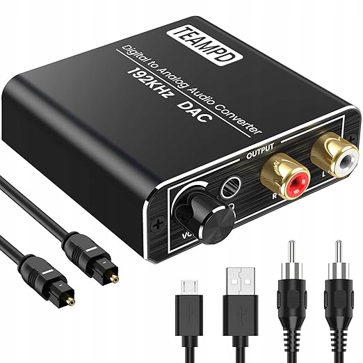 Konwerter Dac 192 kHz z regulacją głośności Dac Teampd DAC-003
