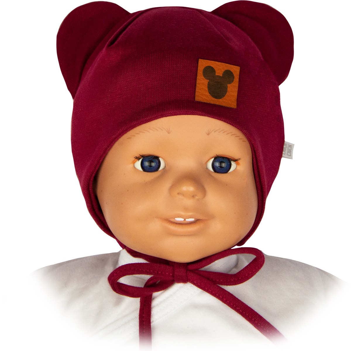 

Czapka niemowlęca wiązana Jesień Wiosna bordo 40